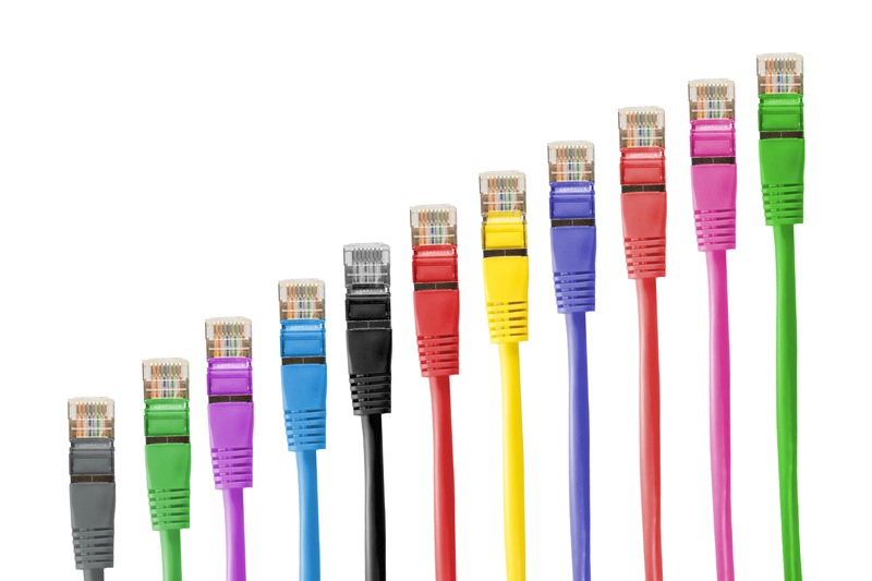Ethernet cables of different colors